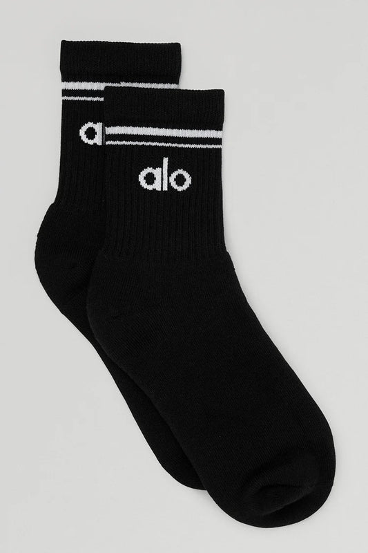 Alo Half Crew Sock | Black Black
